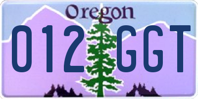 OR license plate 012GGT