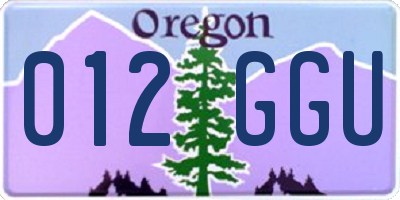 OR license plate 012GGU