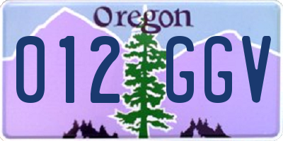 OR license plate 012GGV