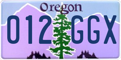 OR license plate 012GGX