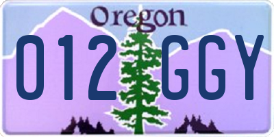 OR license plate 012GGY