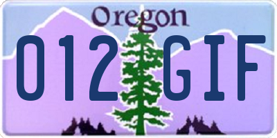 OR license plate 012GIF