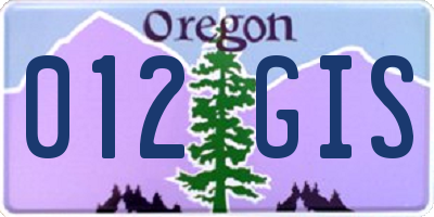 OR license plate 012GIS