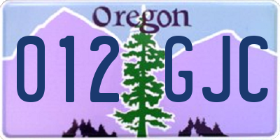 OR license plate 012GJC