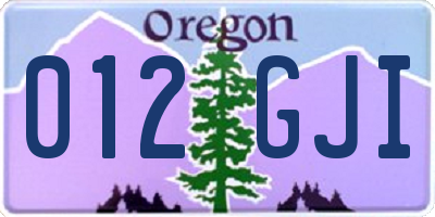 OR license plate 012GJI