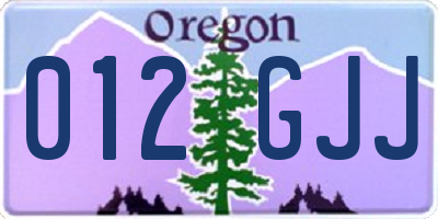 OR license plate 012GJJ