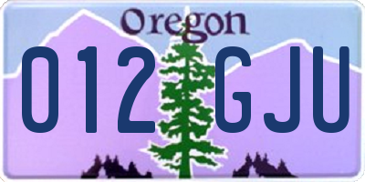 OR license plate 012GJU