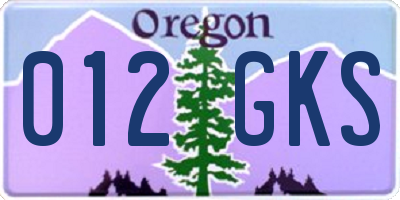 OR license plate 012GKS