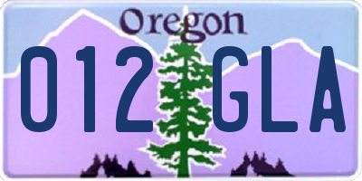 OR license plate 012GLA