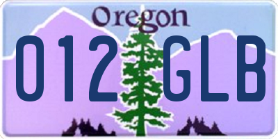 OR license plate 012GLB