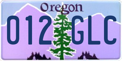 OR license plate 012GLC