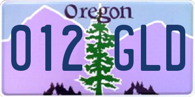 OR license plate 012GLD
