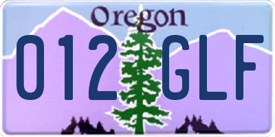 OR license plate 012GLF