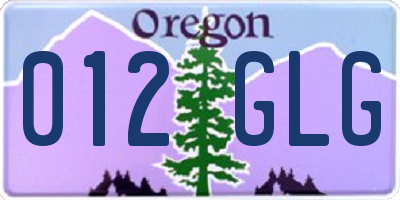 OR license plate 012GLG