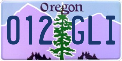 OR license plate 012GLI