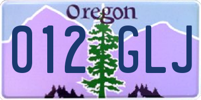 OR license plate 012GLJ