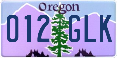 OR license plate 012GLK