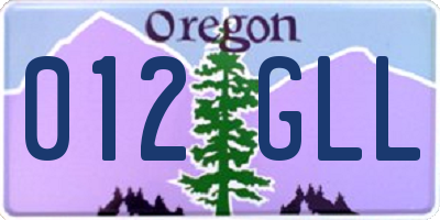 OR license plate 012GLL