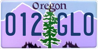 OR license plate 012GLO