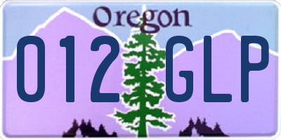 OR license plate 012GLP