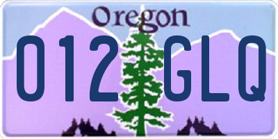 OR license plate 012GLQ