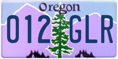OR license plate 012GLR