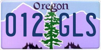 OR license plate 012GLS