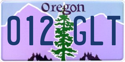 OR license plate 012GLT