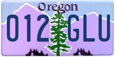 OR license plate 012GLU