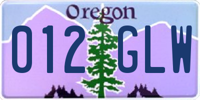 OR license plate 012GLW