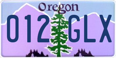 OR license plate 012GLX