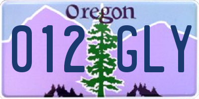 OR license plate 012GLY