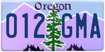 OR license plate 012GMA