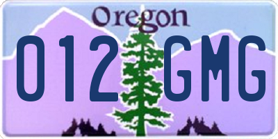 OR license plate 012GMG