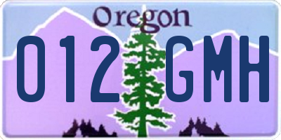 OR license plate 012GMH