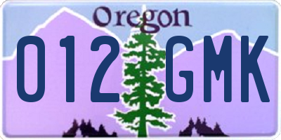 OR license plate 012GMK