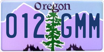 OR license plate 012GMM