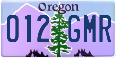 OR license plate 012GMR