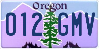 OR license plate 012GMV