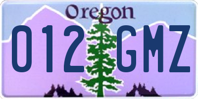 OR license plate 012GMZ