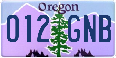 OR license plate 012GNB