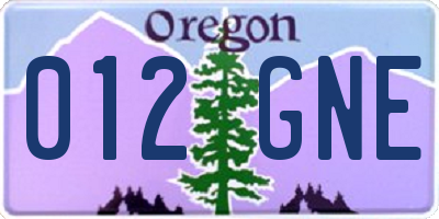 OR license plate 012GNE