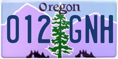 OR license plate 012GNH