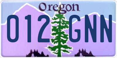 OR license plate 012GNN