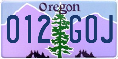 OR license plate 012GOJ