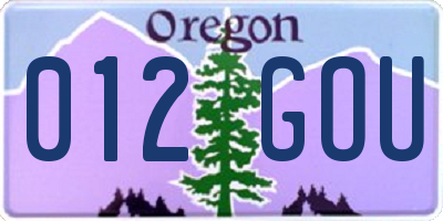 OR license plate 012GOU