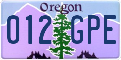 OR license plate 012GPE
