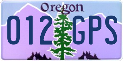 OR license plate 012GPS