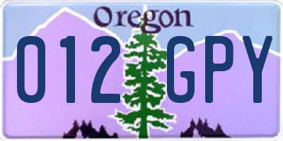 OR license plate 012GPY
