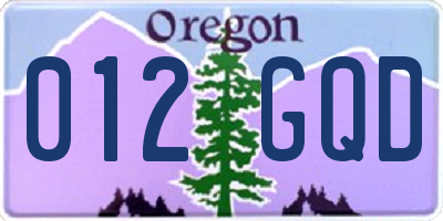 OR license plate 012GQD